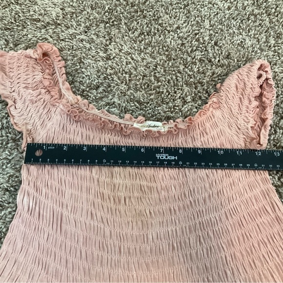 Andree by Unit Smocked Midi Dress Size Small Coral Pink - Picture 8 of 11